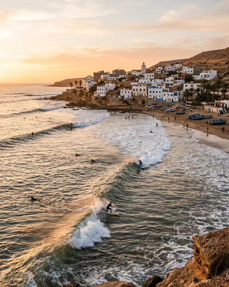 Drive Agadir to Taghazout surf village Morocco